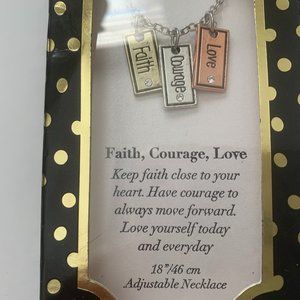 Faith Courage Love Fashion Necklace